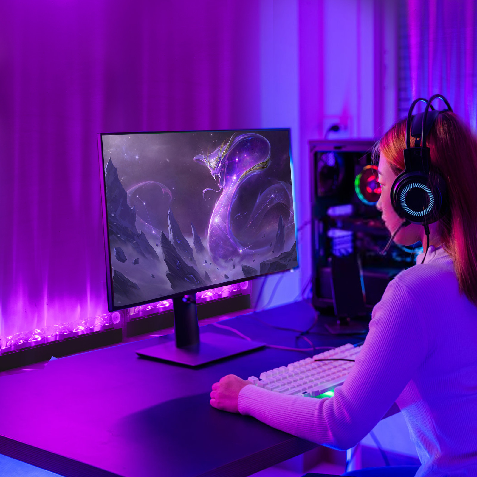 Ocean Wave Projector Light Wall Washer,RGB Color Changing Night Light for Indoor