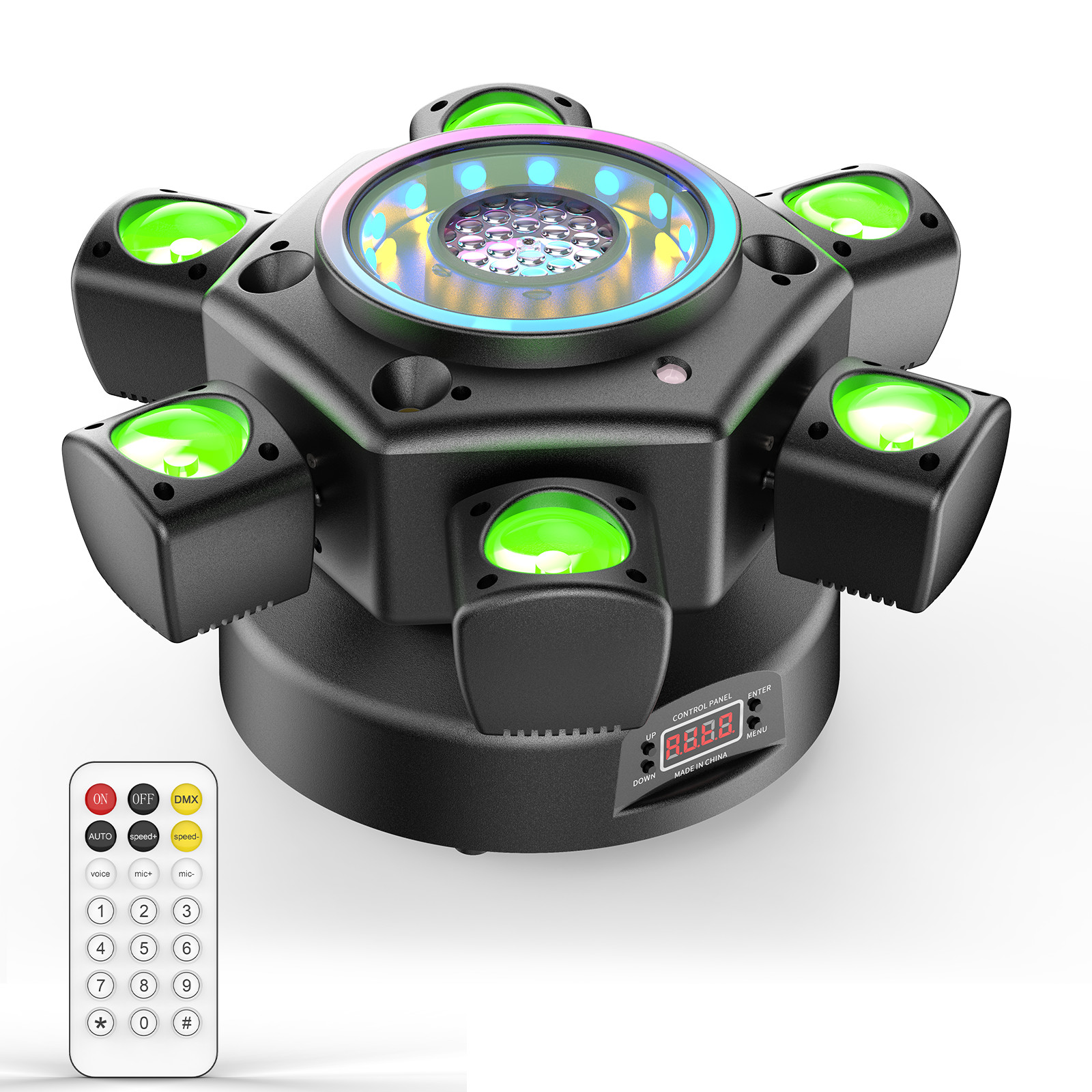 6 Arms Laser RGBW LED Moving Head Light Disco Stage Lighting Beam 150w