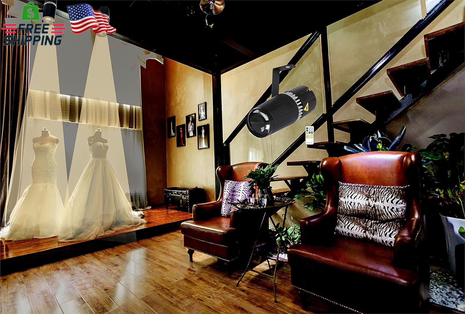LED Pinspot Stage Light,Senlan 6W Double White/Cool White&Warm White Pinspot by
