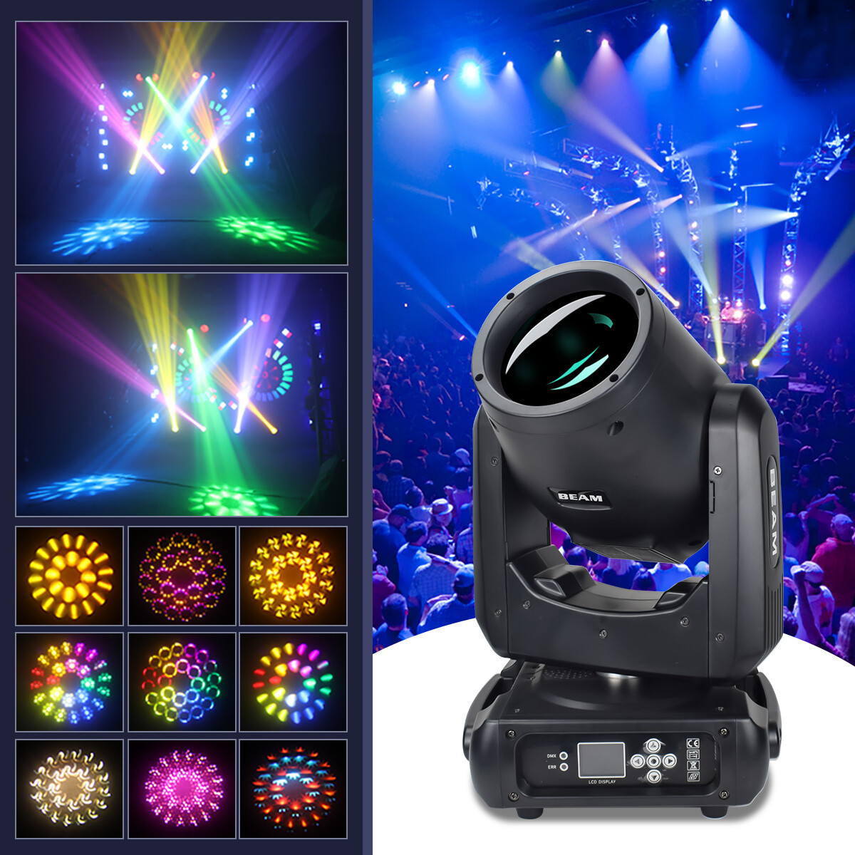 Beam 7R 230W Moving Head Light Mini Stage Light Effect DMX 512 for Disco Bar