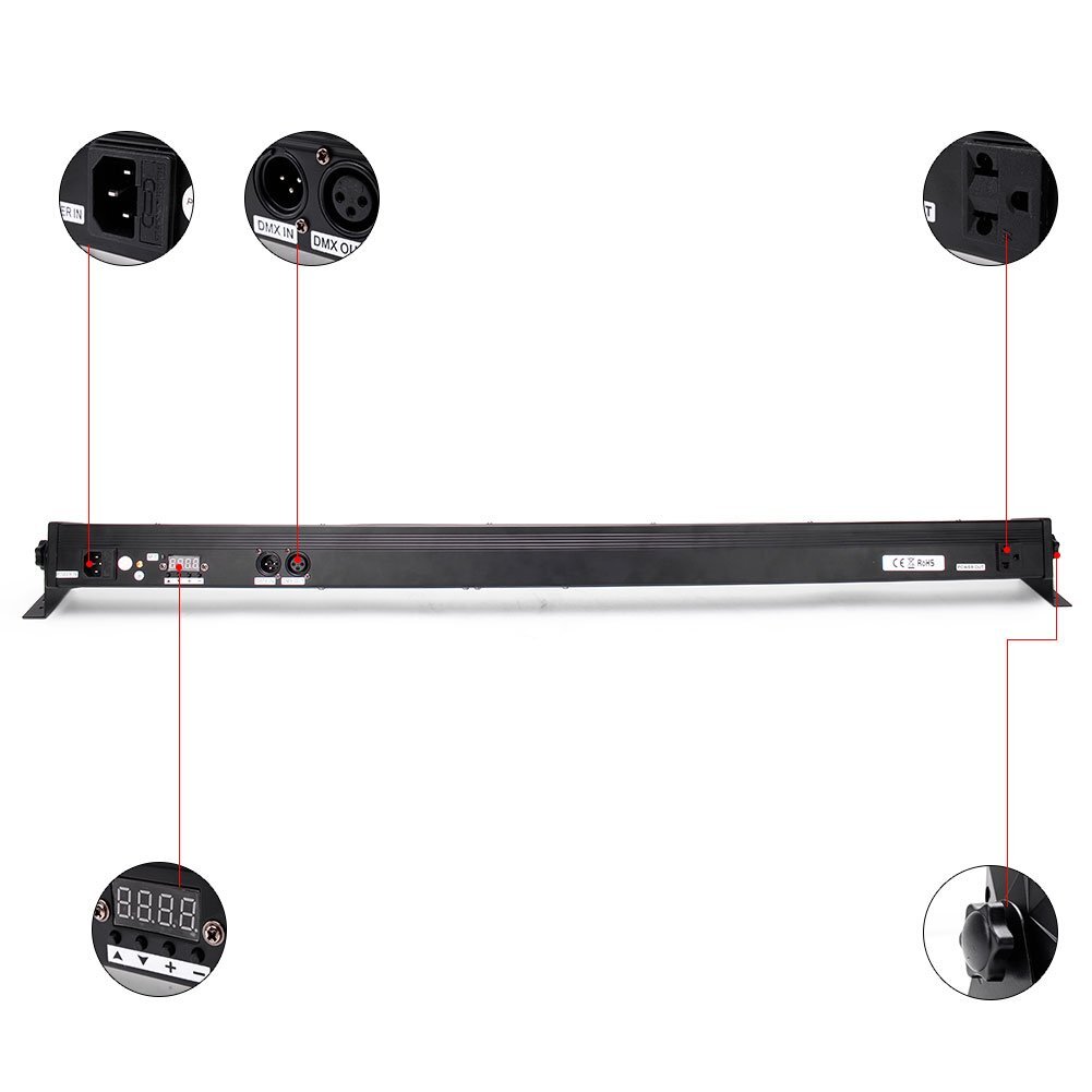 DJ Stage Light 24LED RGB Wall Washer Sound Control DMX Chase Effect Party Remote