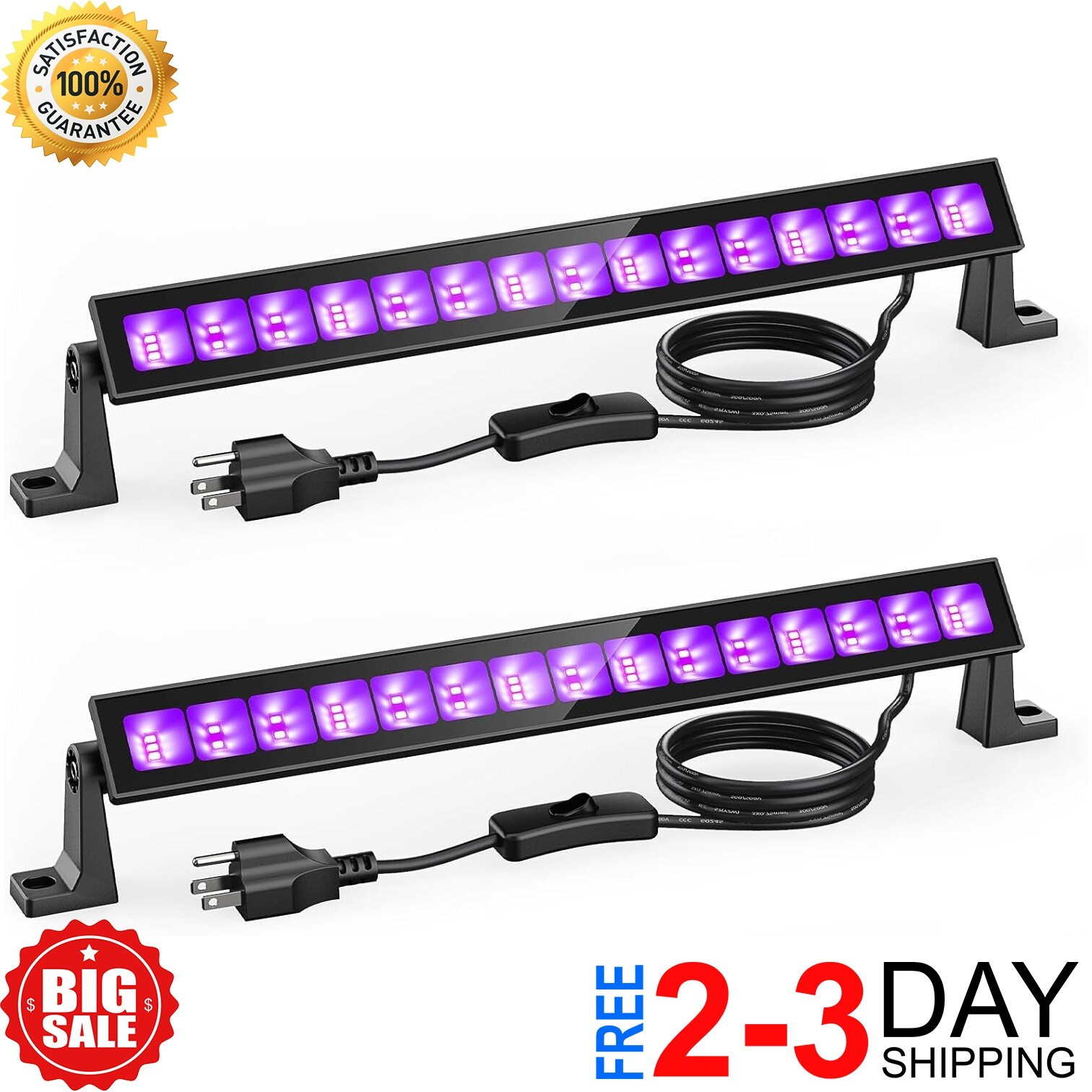 2PCS 40W LED Black Light Bar, Black Lights for Glow Party, Blacklight