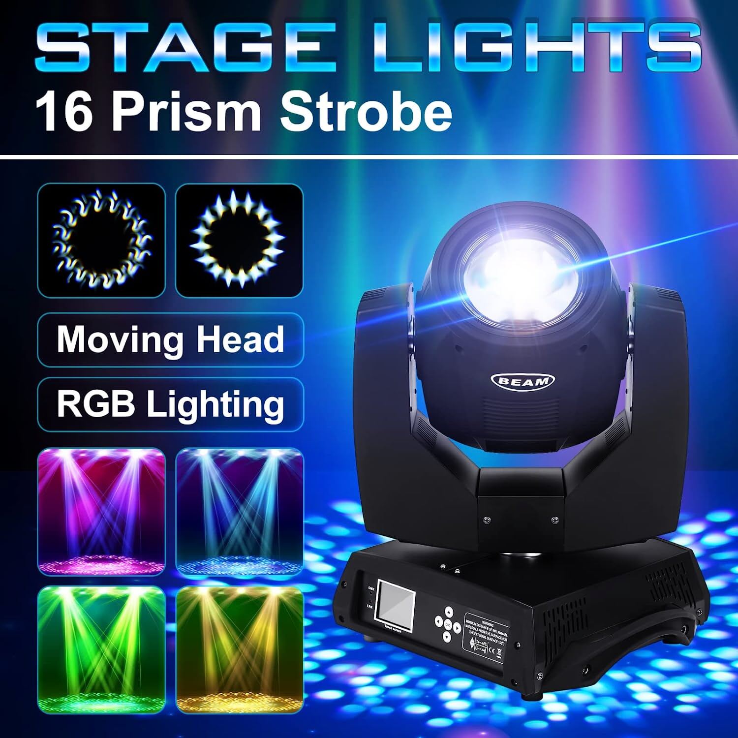280W 10R Beam RGBW Moving Head Light Stage Rainbow Lighting DMX DJ Show & Case