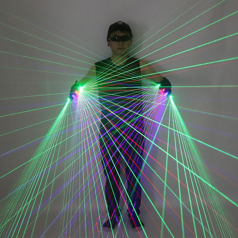 Laser Gloves LED Laser Multi Ray 2 in 1 Red Green Blue Gloves Laser Man DJ Party
