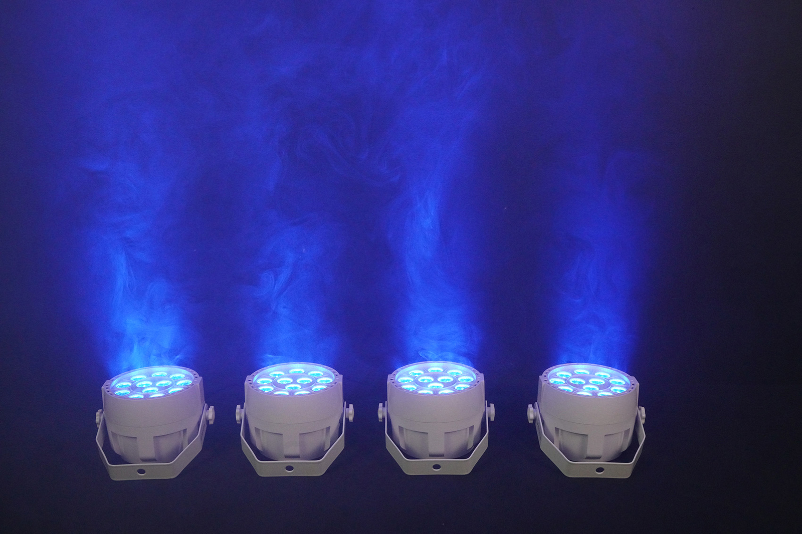 2) Rockville RockPAR TRI LED RGB Compact Par Can DJ DMX Wash Lights+Remote White