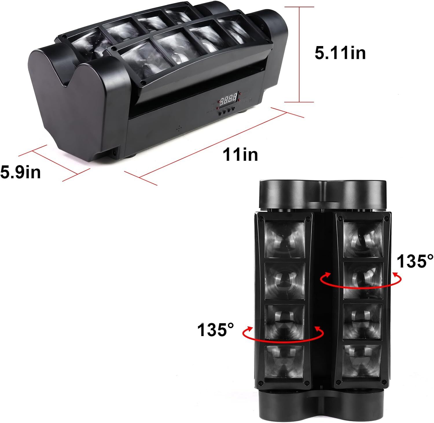 1/2X 8 LED Spider Moving Head Beam Stage Lighting RGBW DMX Disco Party DJ Lights