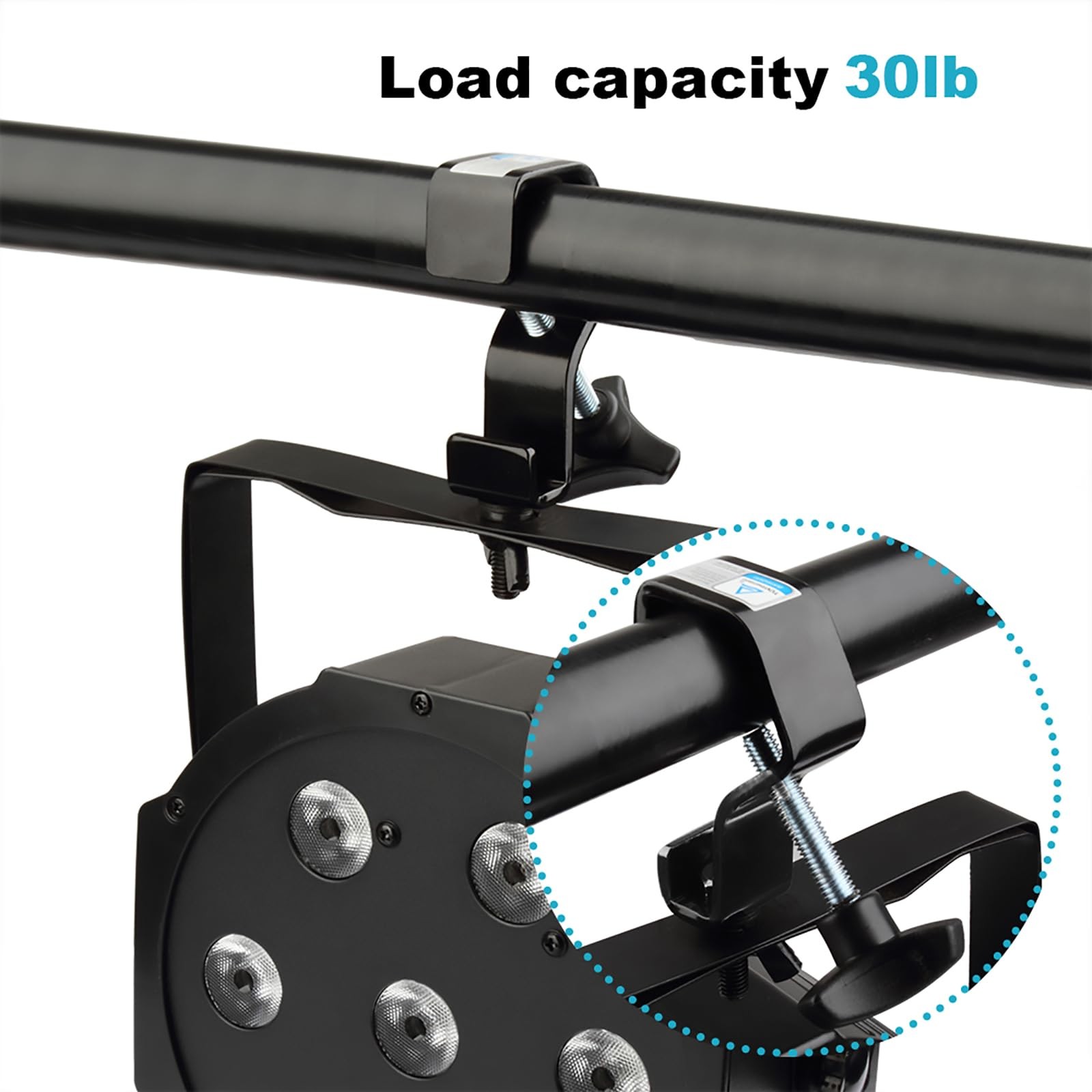 6 Pcs Black Small Truss Clamp for 1″-1.18″ OD Tube, DJ Stage Light C Clamp