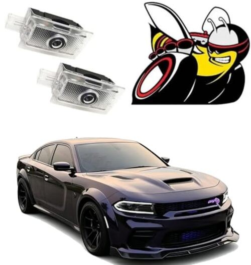 2Pcs Car Door Lights Compatible with 2013-Present For Char//ger Scat Pack