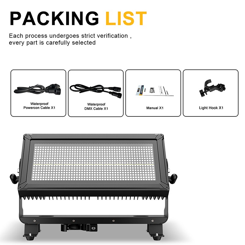 SHEHDS 350W IP65 Waterproof RGBW LED Strobe Wash Light For Concert Disco Club DJ