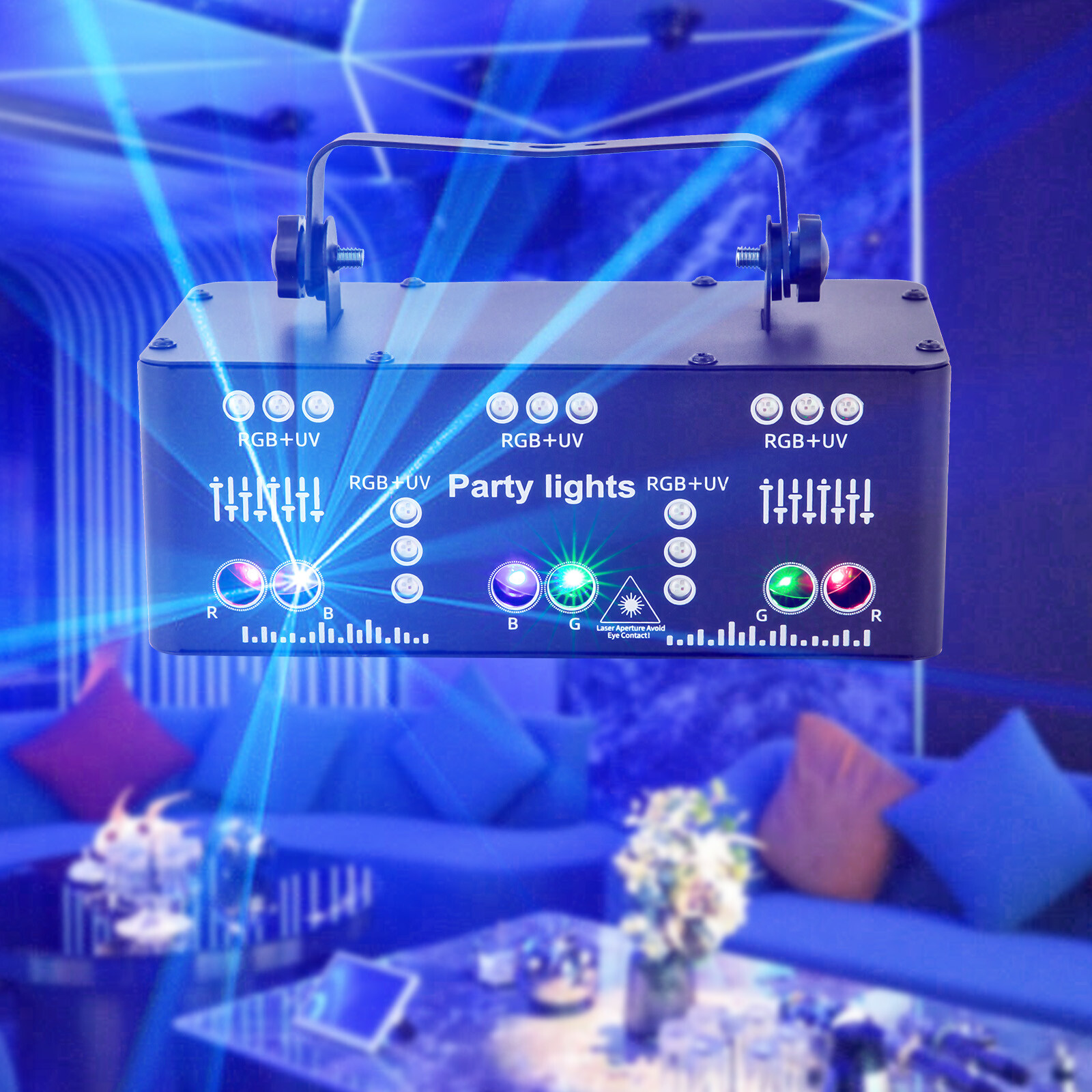 Proffessional DJ Lights 21 Lens RGB UV Disco Strobe Stage Lighting With Remote