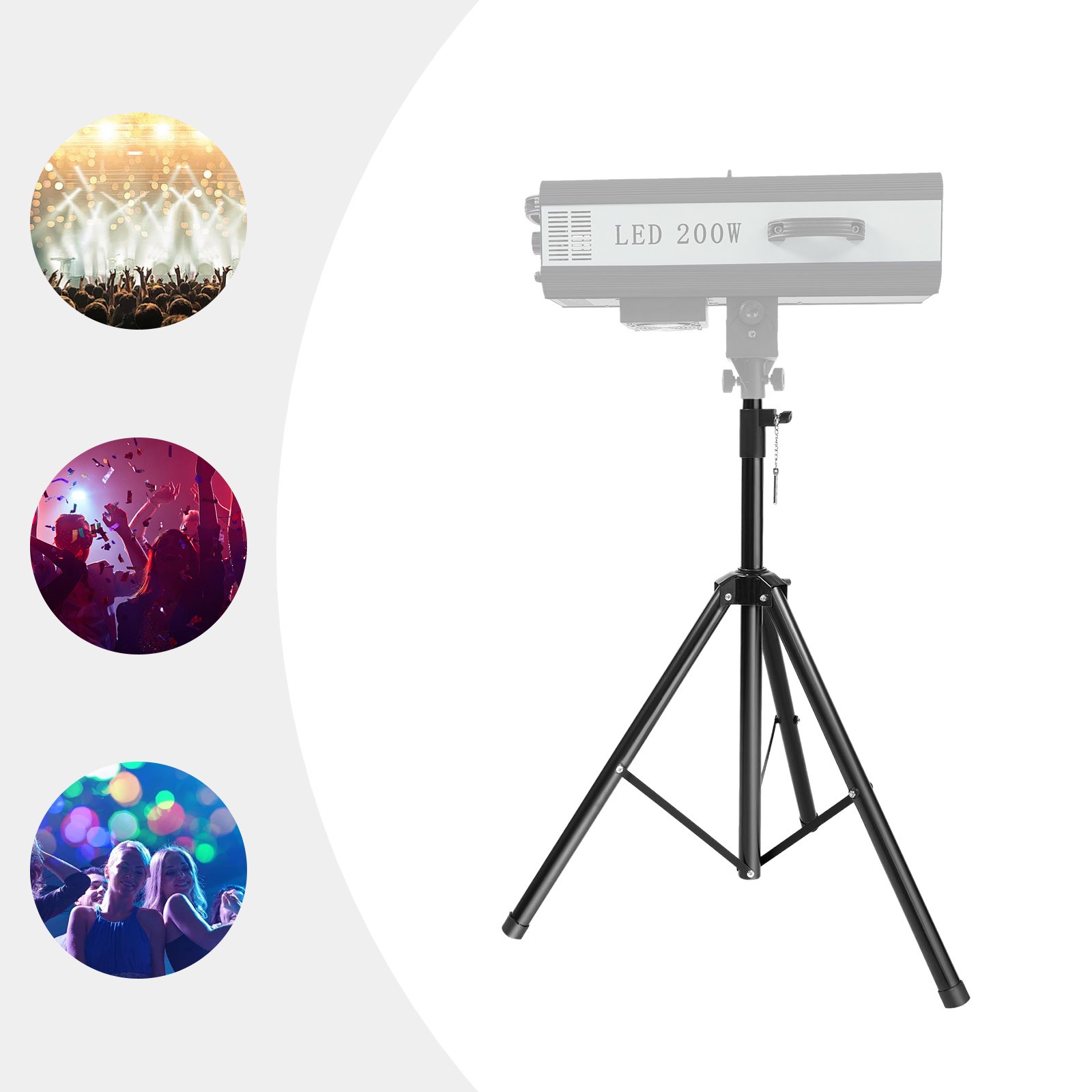200W LED Follow Spotlight with Adjustable Stand for DJs and Events