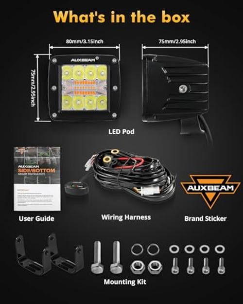 6 Modes Amber White Series 3-Inch LED Cubes 72W Offroad Pod Lights | 3″