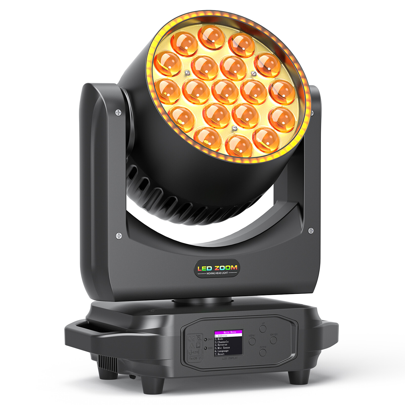 380W Beam Moving Head Light Zoom Wash 19LED RGBW Stage Light DJ Disco Party