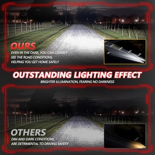 Motorcycle Light Bar,4 Modes 80W Offroad 80W Light 2pcs White Yellow Red Amber