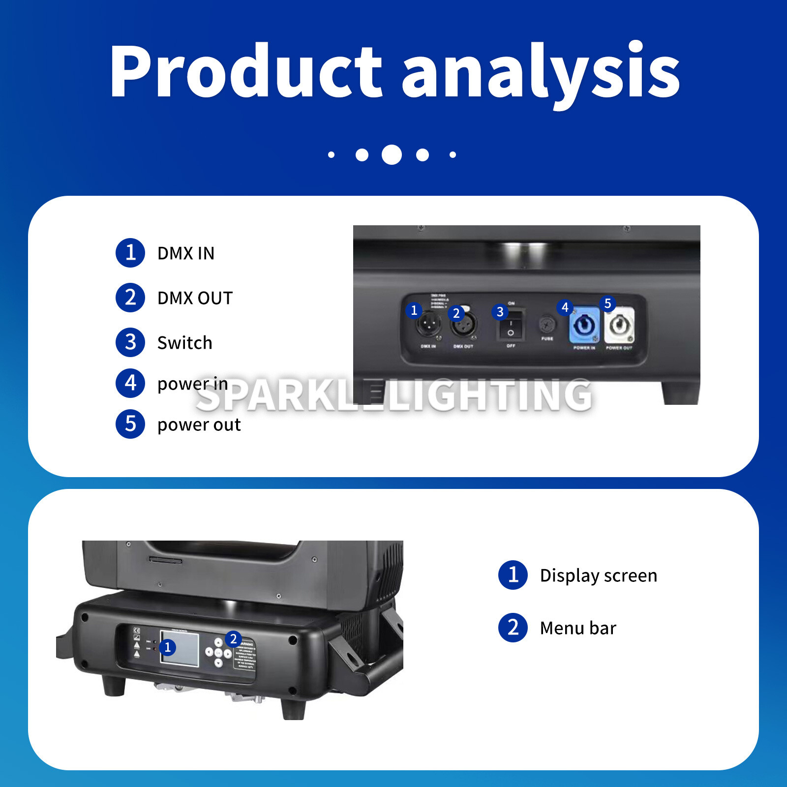 PAIDUN 700W Moving Head Cutting Spot Light CMY CTO Wedding Concert Theater Show