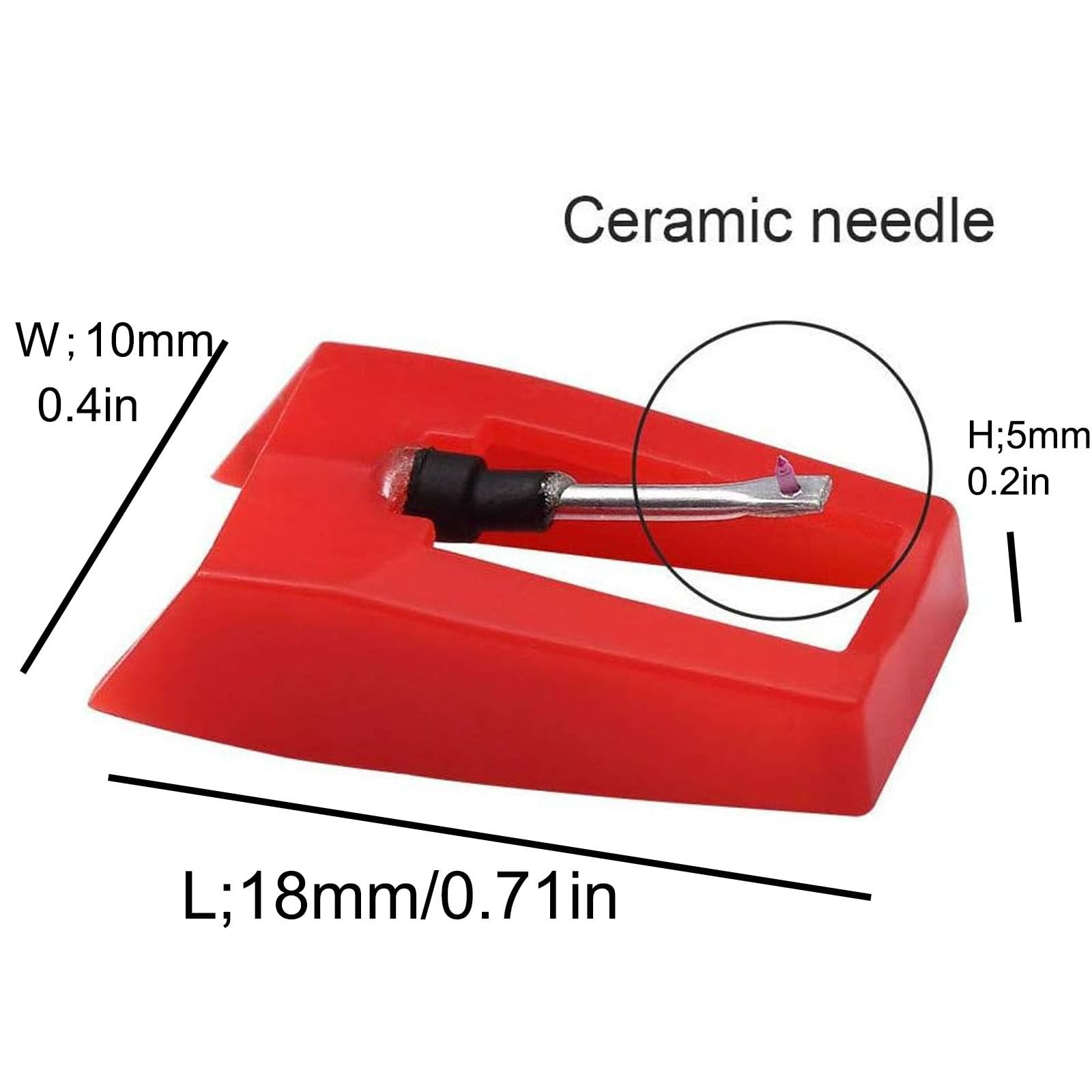 4 Pack Ruby Record Player Needle Turntable Stylus Replacement for ION Jenson