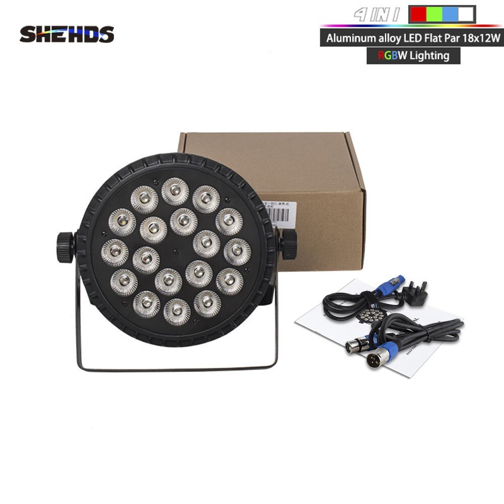 2Pcs 18x12W Aluminum alloy LED Flat Par Lighting Beam DMX Party DJ Disco