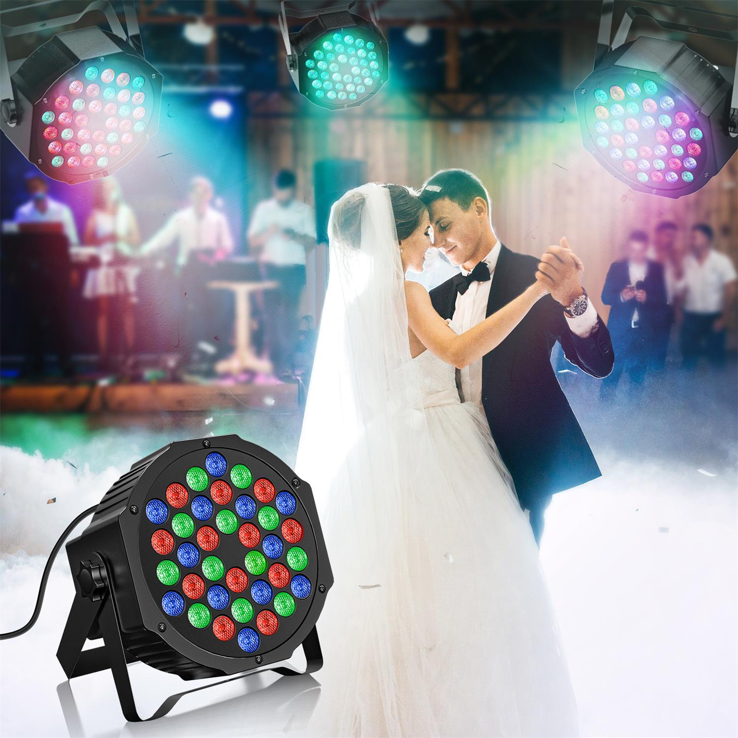 UKING Rechargeable Par Can Lights Wireless 36LED Battery Powered DJ Halloween
