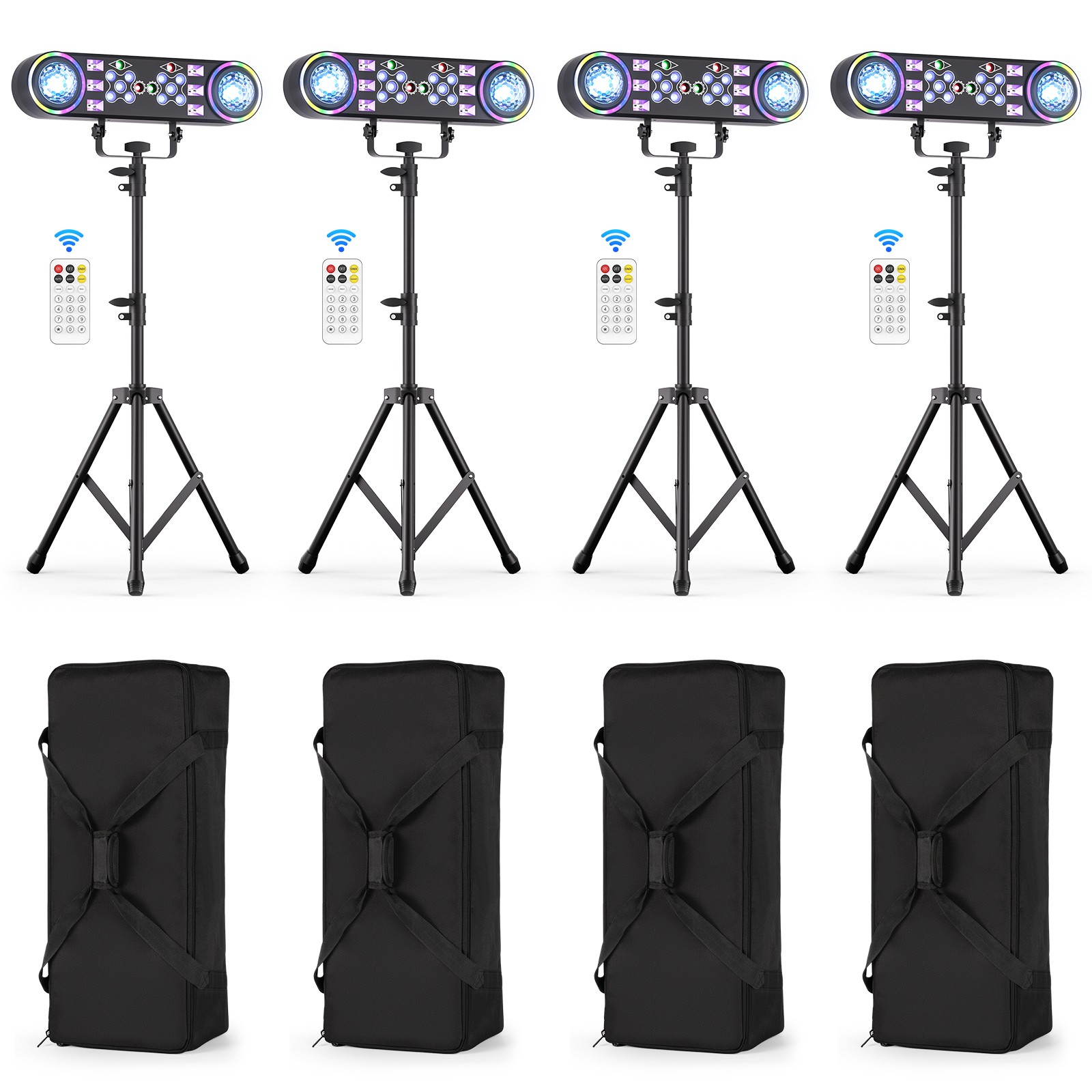7 in 1 DJ Lights LED Moving Head Par Effect Stage Laser Lighting System DMX&Bag