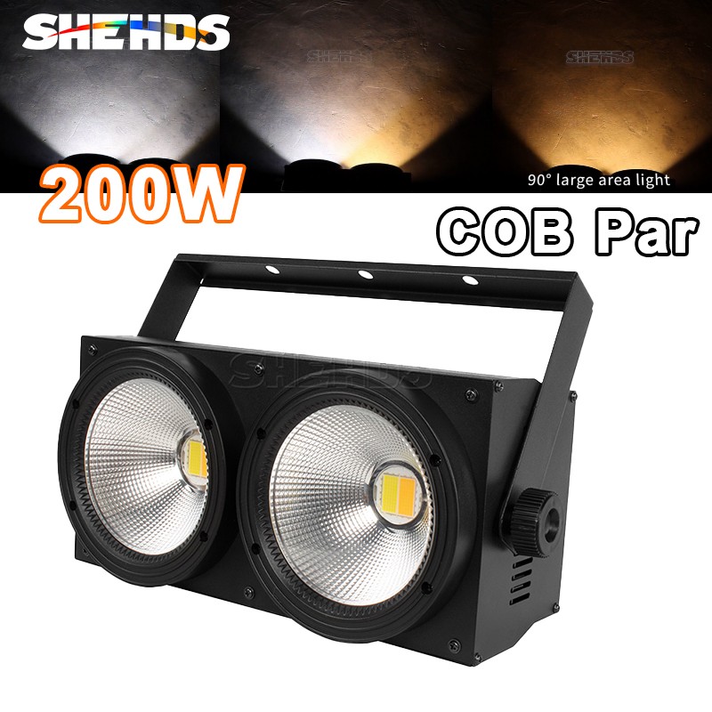 SHEHDS 200W COB LED 2eyes Par Light Cool White+Warm White Audience Blinder Light