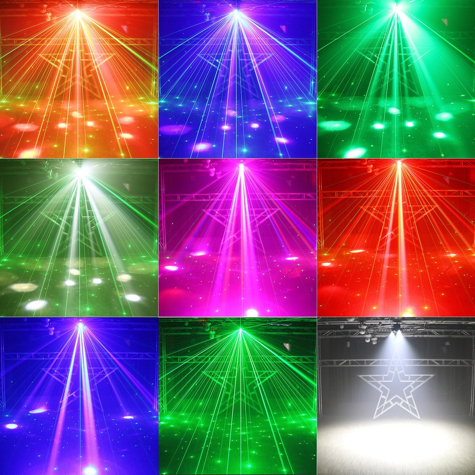 DJ Party Light, 200w RGBW 4in1 LED DJ Stage Lights, Infinite Rotation DJ Ligh…