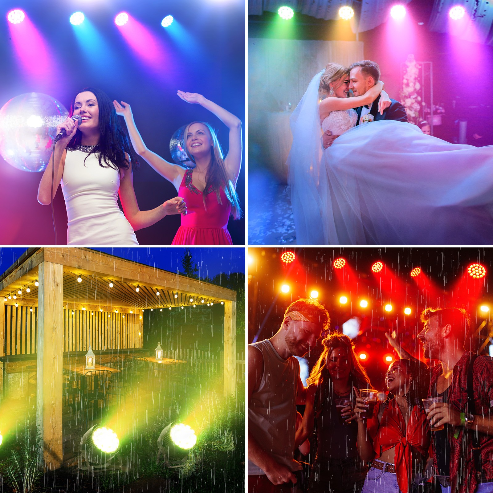 15Wx20 LED Par Light IP65 DMX512 Sound Control Indoor Outdoor Stage Lighting