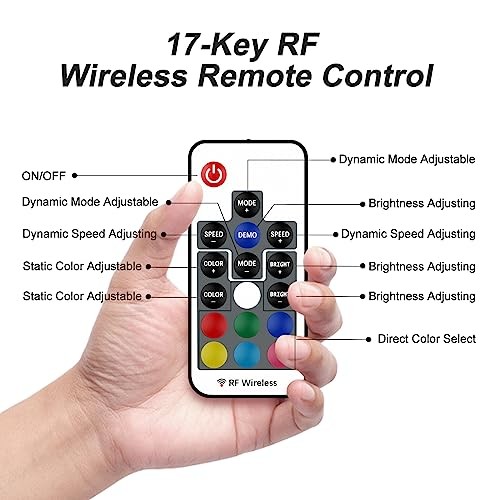 RGBZONE 5V USB RGB LED RF Inalámbrico RF for 4PIN-IR-17Keys RGBZONE