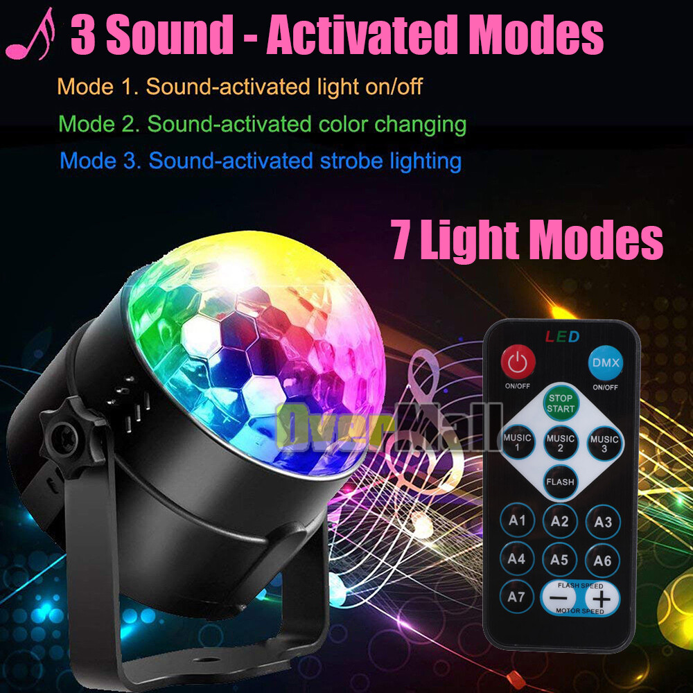 2/4x Disco Party Lights Strobe Led Dj Ball Sound Activated Bulb Dance Lamp Decor