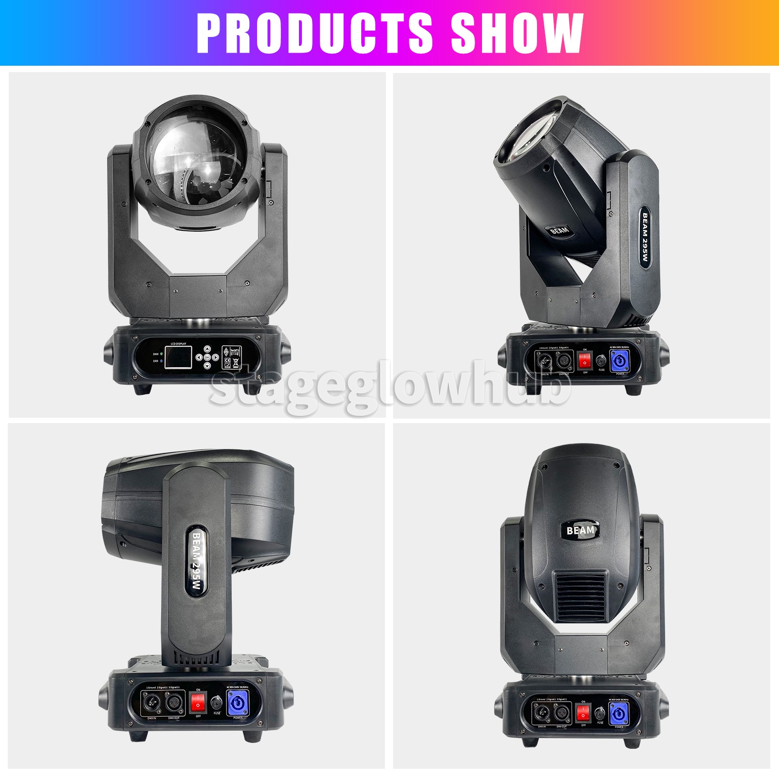 PAIDUN 2PCS 295W 14R Beam Moving Head Spot Light Road Case Disco DJ Dance Party
