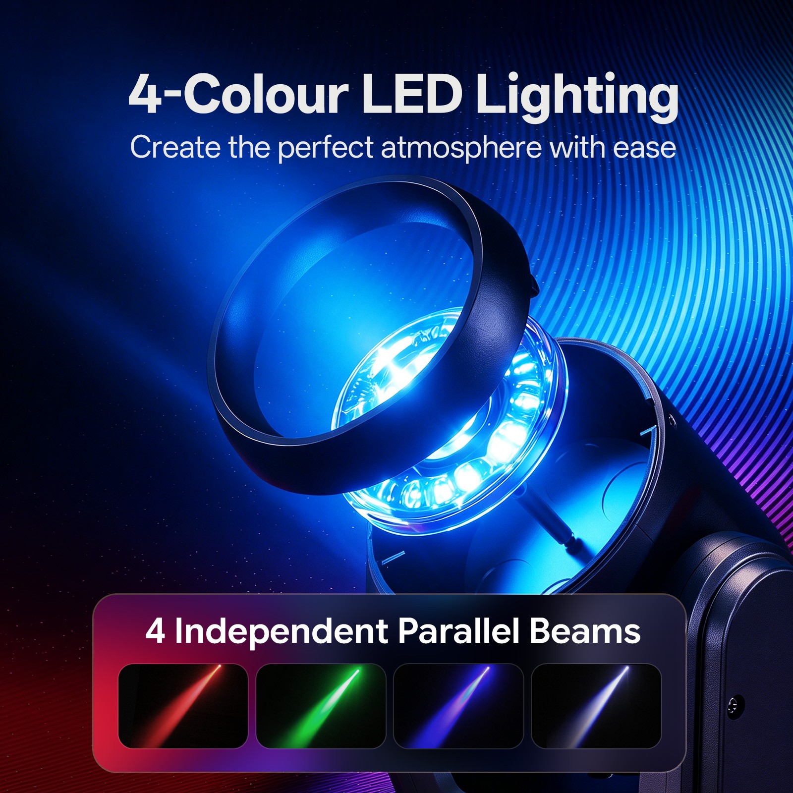80W Moving Head Stage Lighting RGBW Party Light LED DMX Beam Disco Lights Show