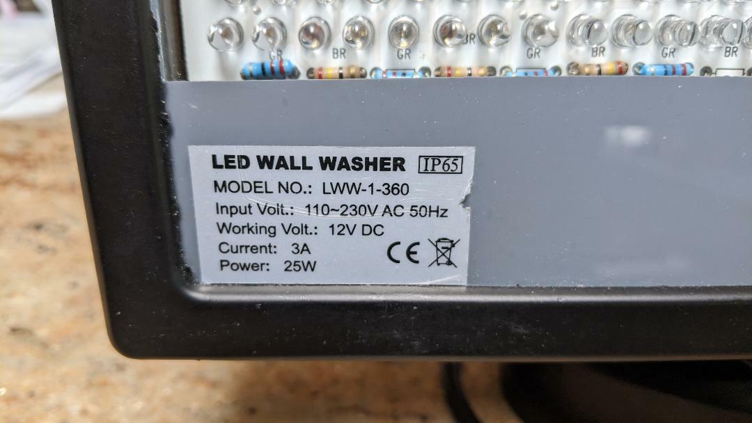 IP 65 LED Wall Washer Unit Multi-Color Model # LWW-1-360 , 3A 25W