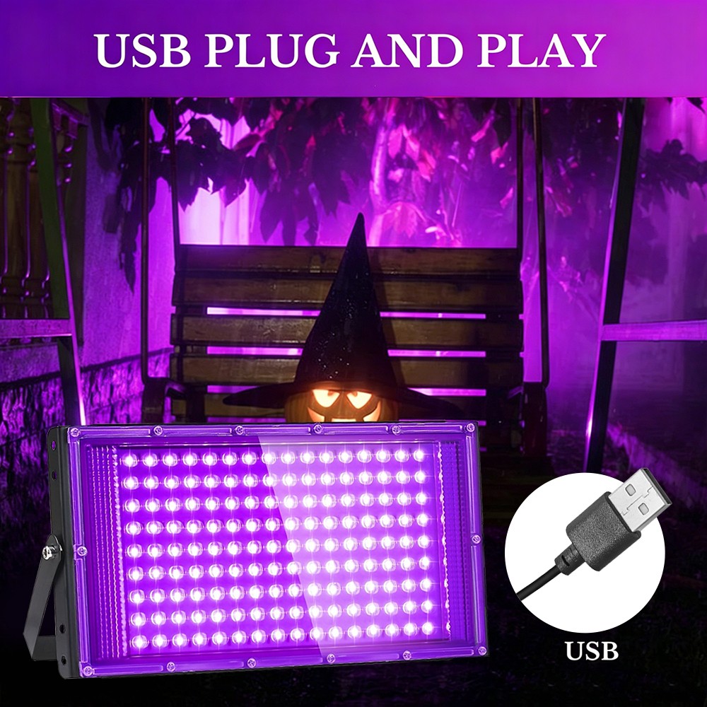 100W UV Black Light Bar LED Floodlight Stage Blacklight Party DJ Club Christmas