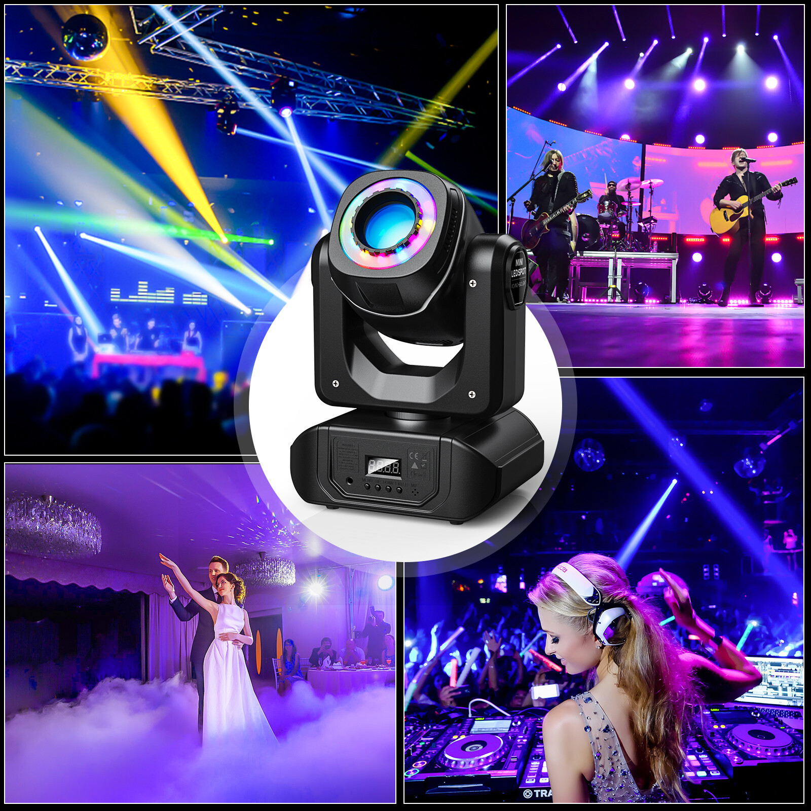 8Gobo LED Beam Moving Head Light RGBW DJ Disco Party Strobe Stage Lighting 150W