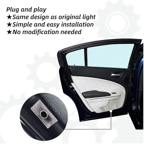 2pcs Never Fade Car LED Door Logo Compatible for 300 300C 300S 2005 red