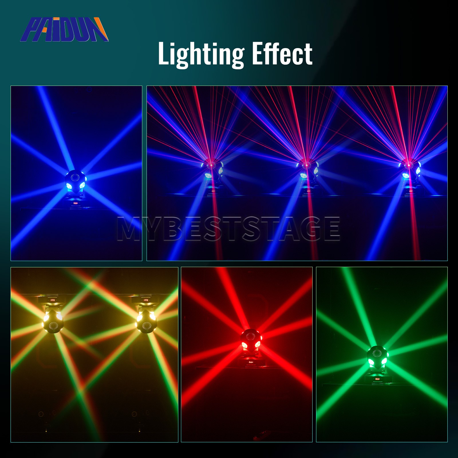 PAIDUN 120W Double Heads Moving Head Light Rotation Beam Disco Bar KTV DJ Party
