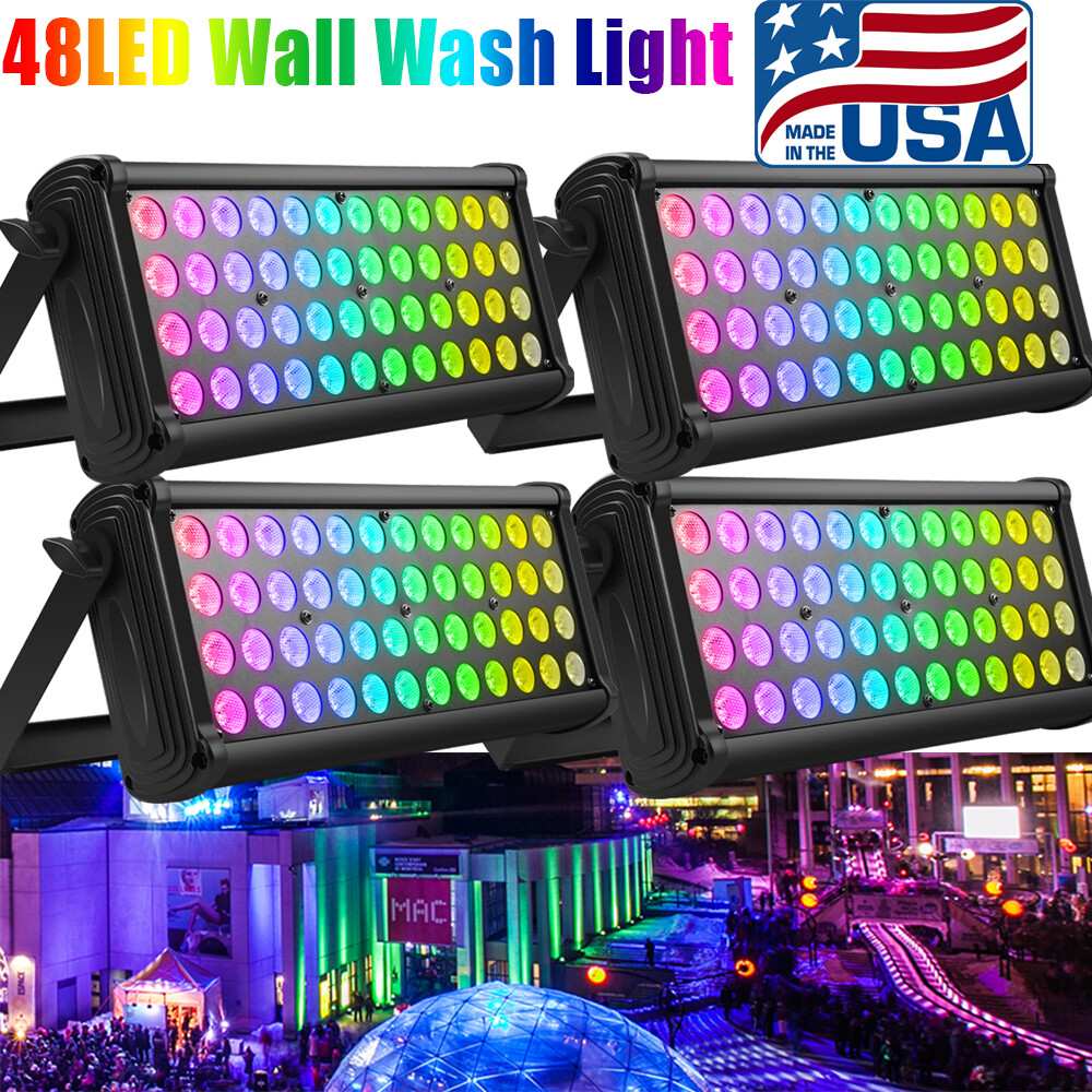 48LED Wall Washer Light RGB DMX DJ Party Disco Stage Show Display Lights