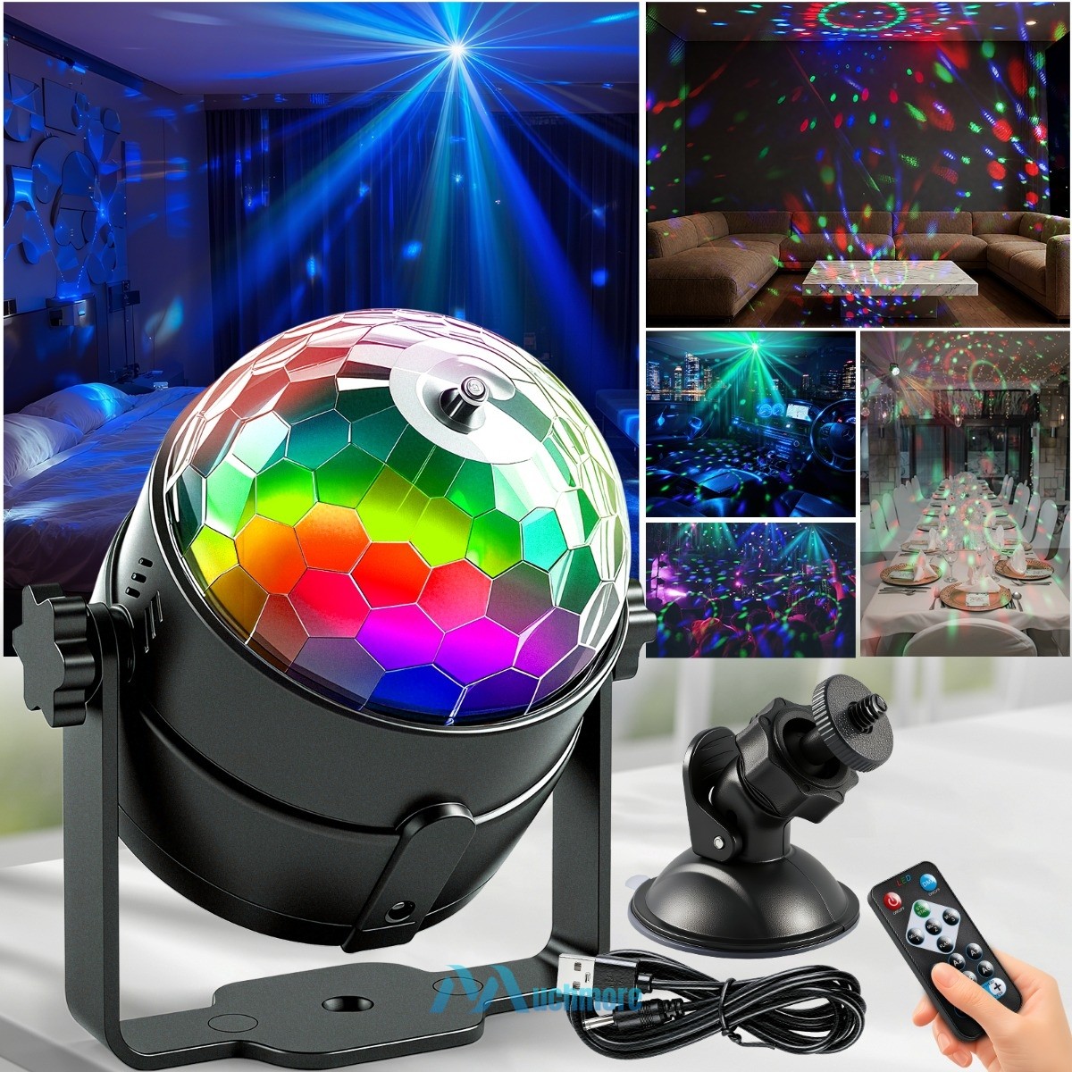 Disco Ball LED RGB Projector Stage Light DJ Strobe Disco Party KTV Club Lights