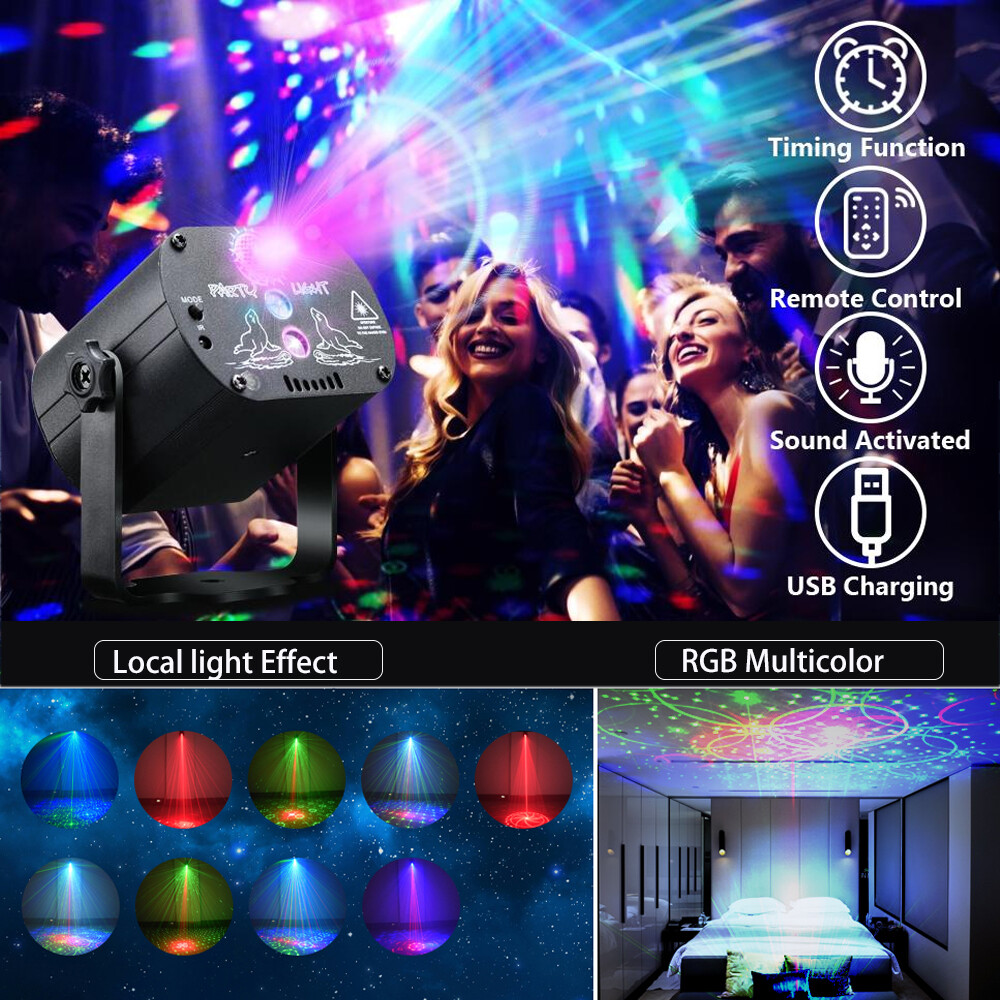 1024Pattern Laser Projector Stage Light LED RGB DJ Disco KTV Show Party Lighting