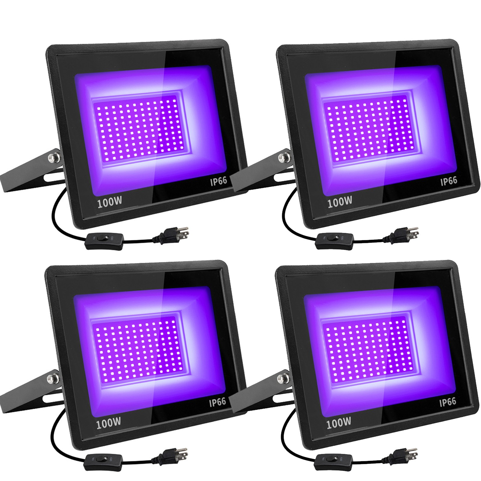 1-4X 100W LED UV Black Light Powerful UV Spotlight IP66 395Nm UV Lamp Halloween
