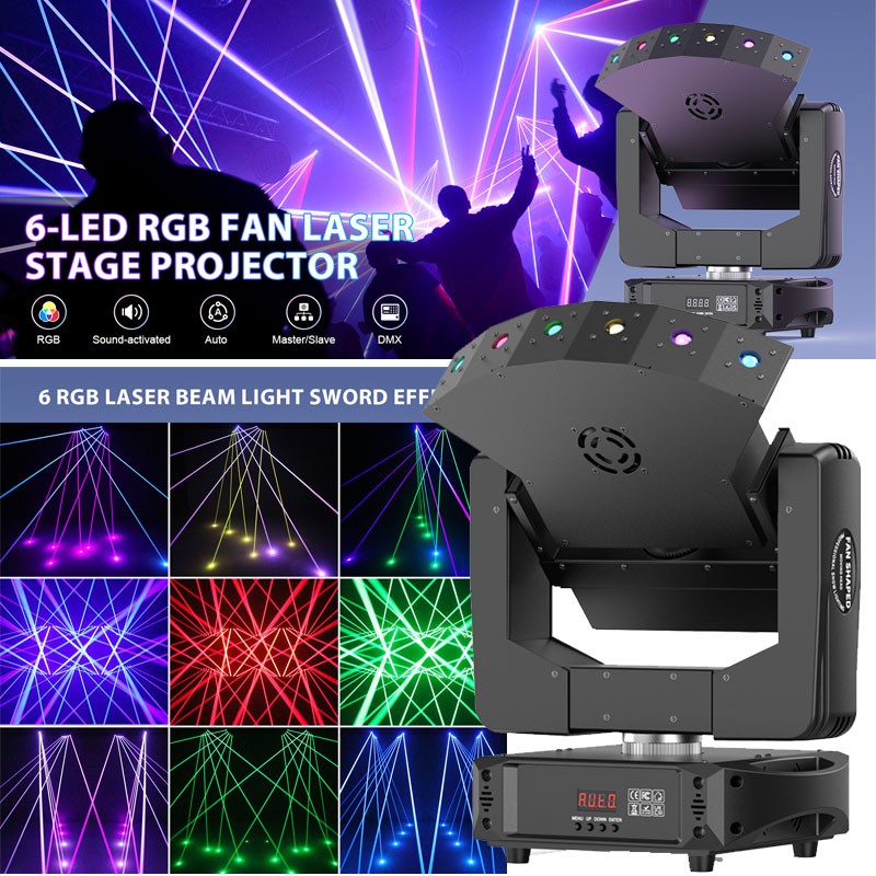 XYZ Axis 6 Eyes RGB Beam Laser for Stage Party DJ Club Event Pub Gig Show