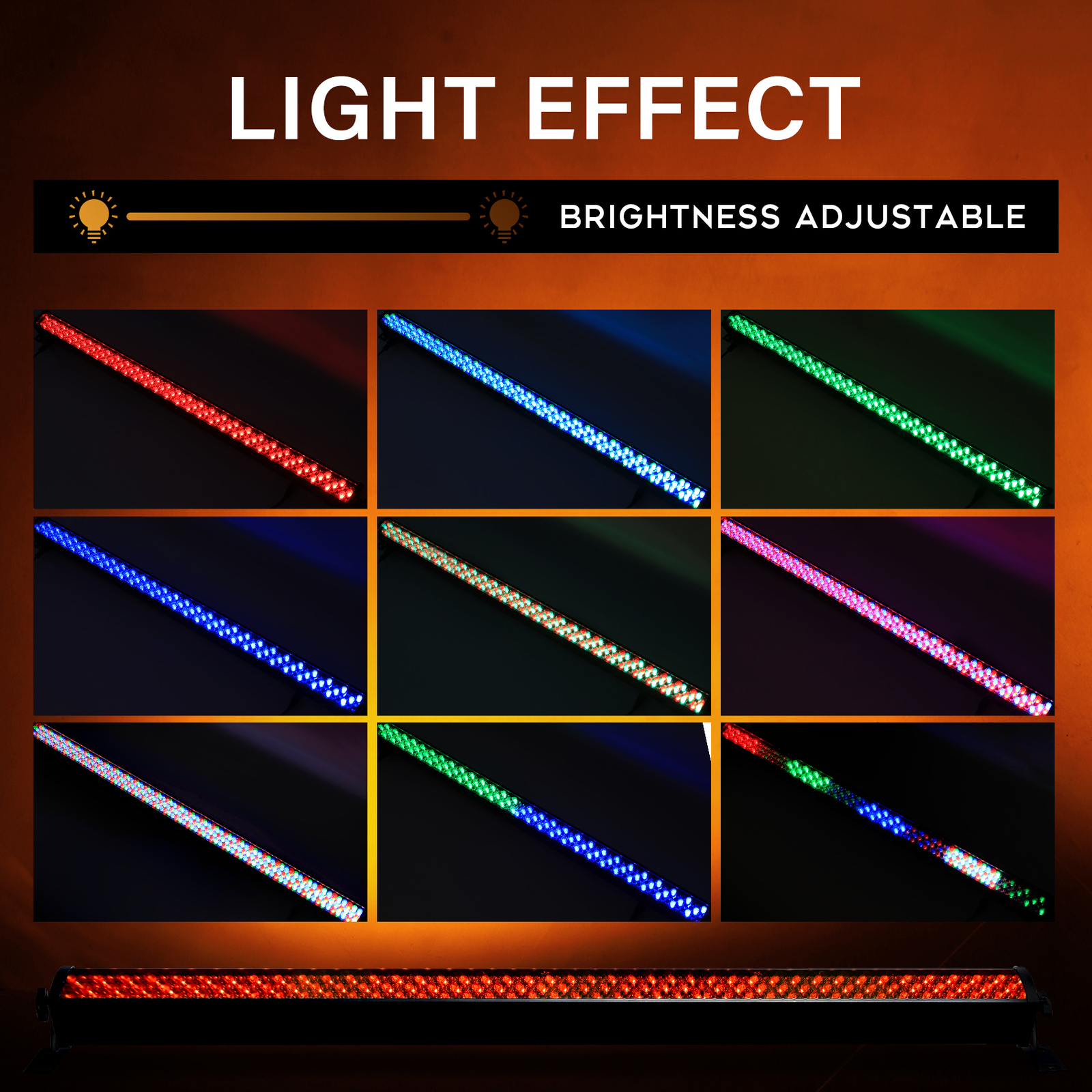 RGB Wall Wash Light Bar 252 LED DMX Stage DJ Beam Lighting Disco Party Effect US