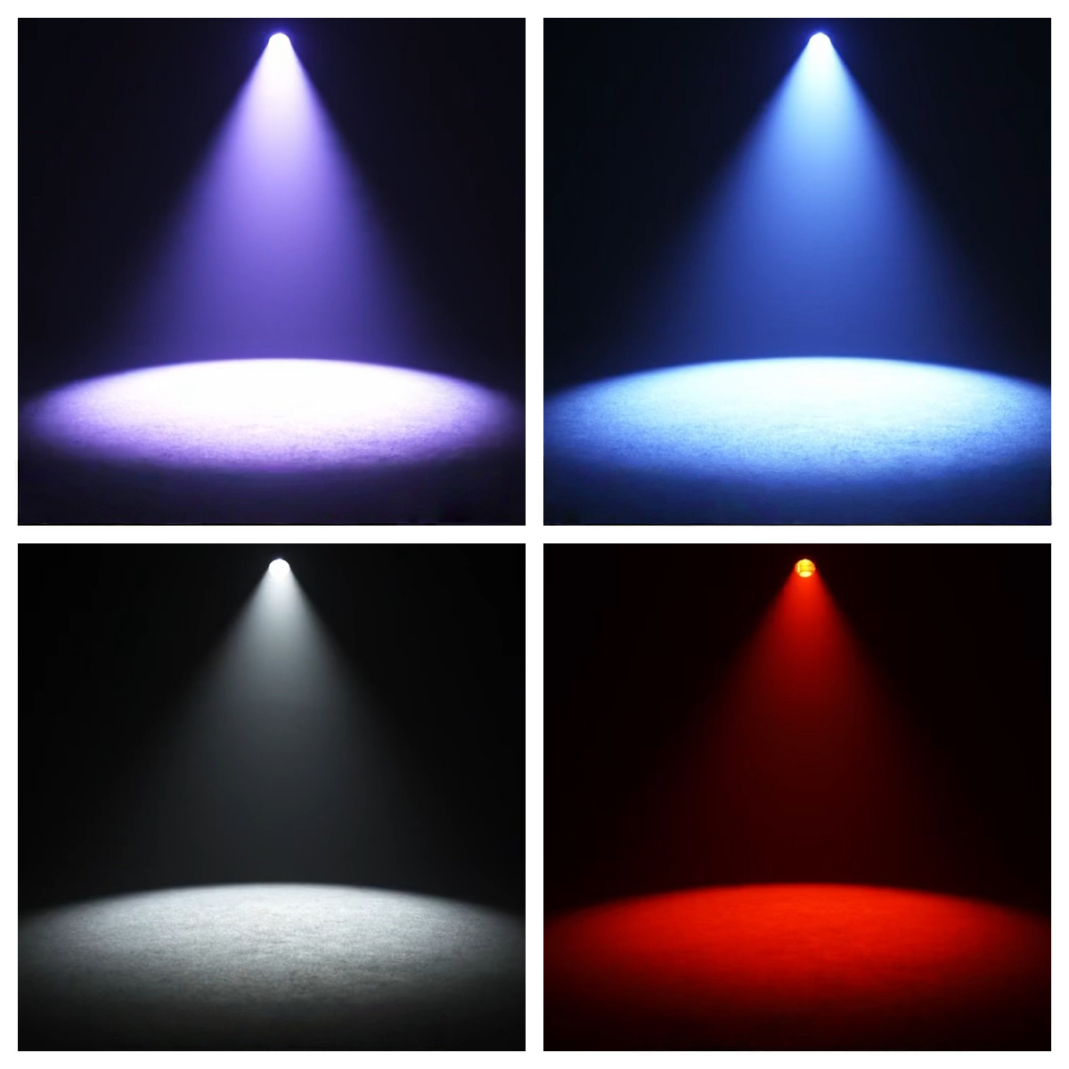 2PC 200W COB LED RGBW Zoom Par Light DMX Spotlights W/Barndoor DJ Stage Lighting