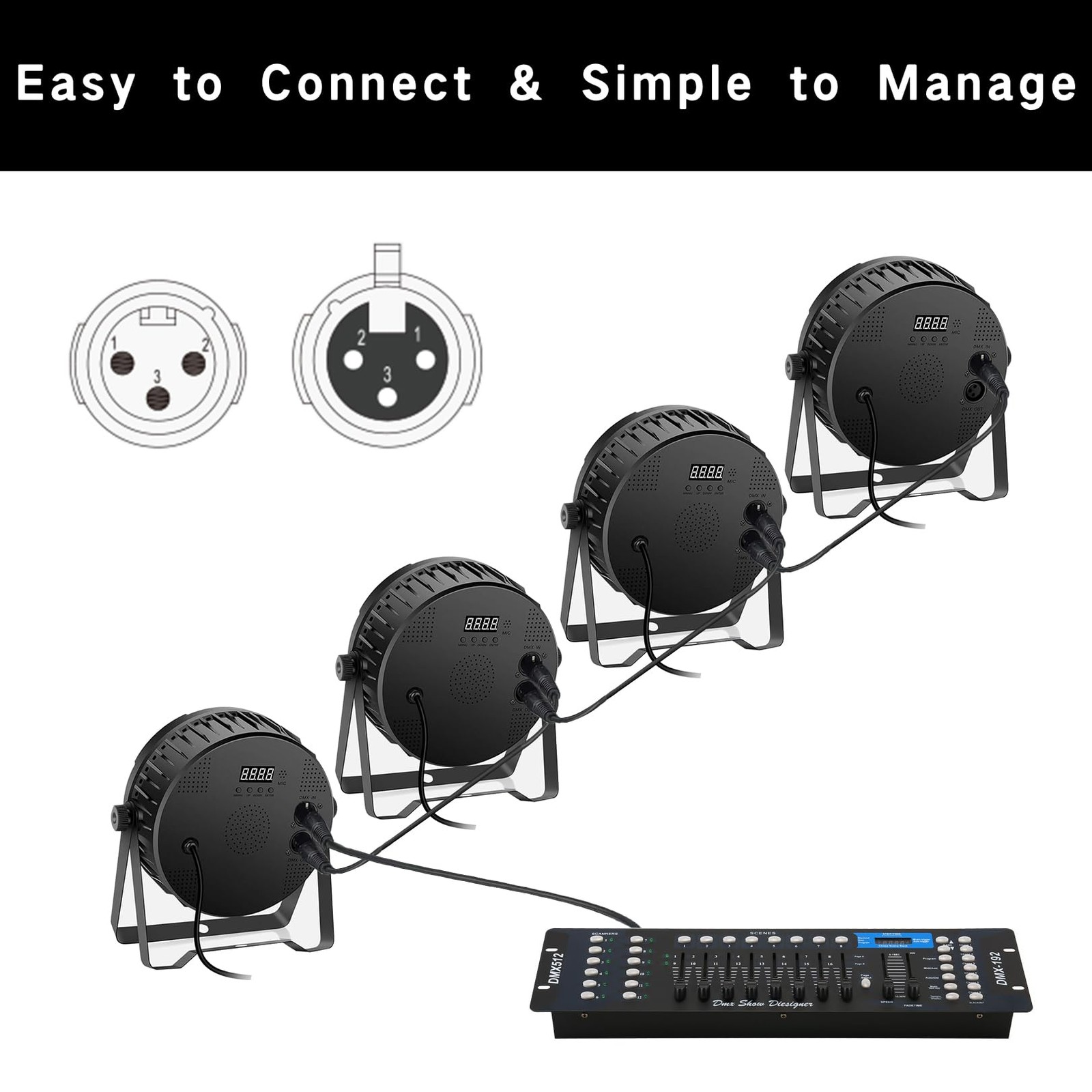 25ft Flexible DMX Cable 3 Pin Signal XLR Male to Female DMX Cables Wire for S…