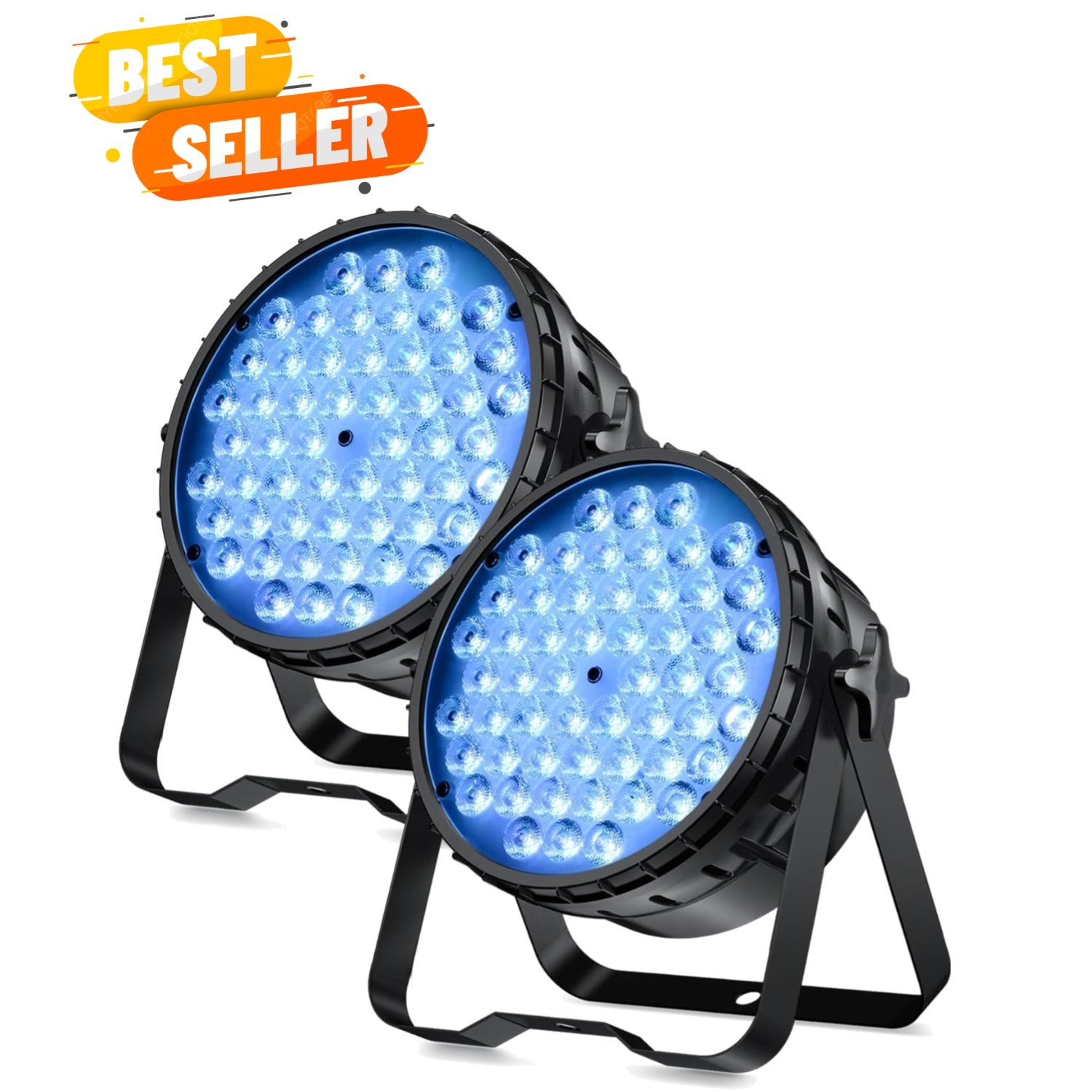 DJ Light 2 Pack, 54x3W LED Par Lights, DMX Stage Lights Sound Activated, Stro…