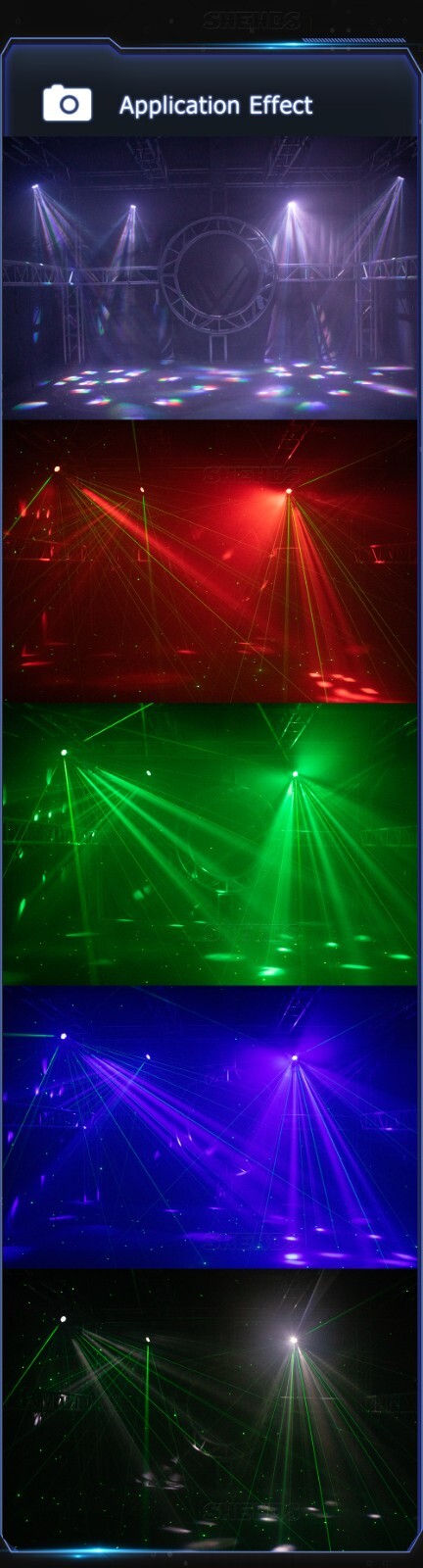 SHEHDS 6x15w LED Beam Wash RGBW Moving Head Effects Lighting KTV Culb Wedding