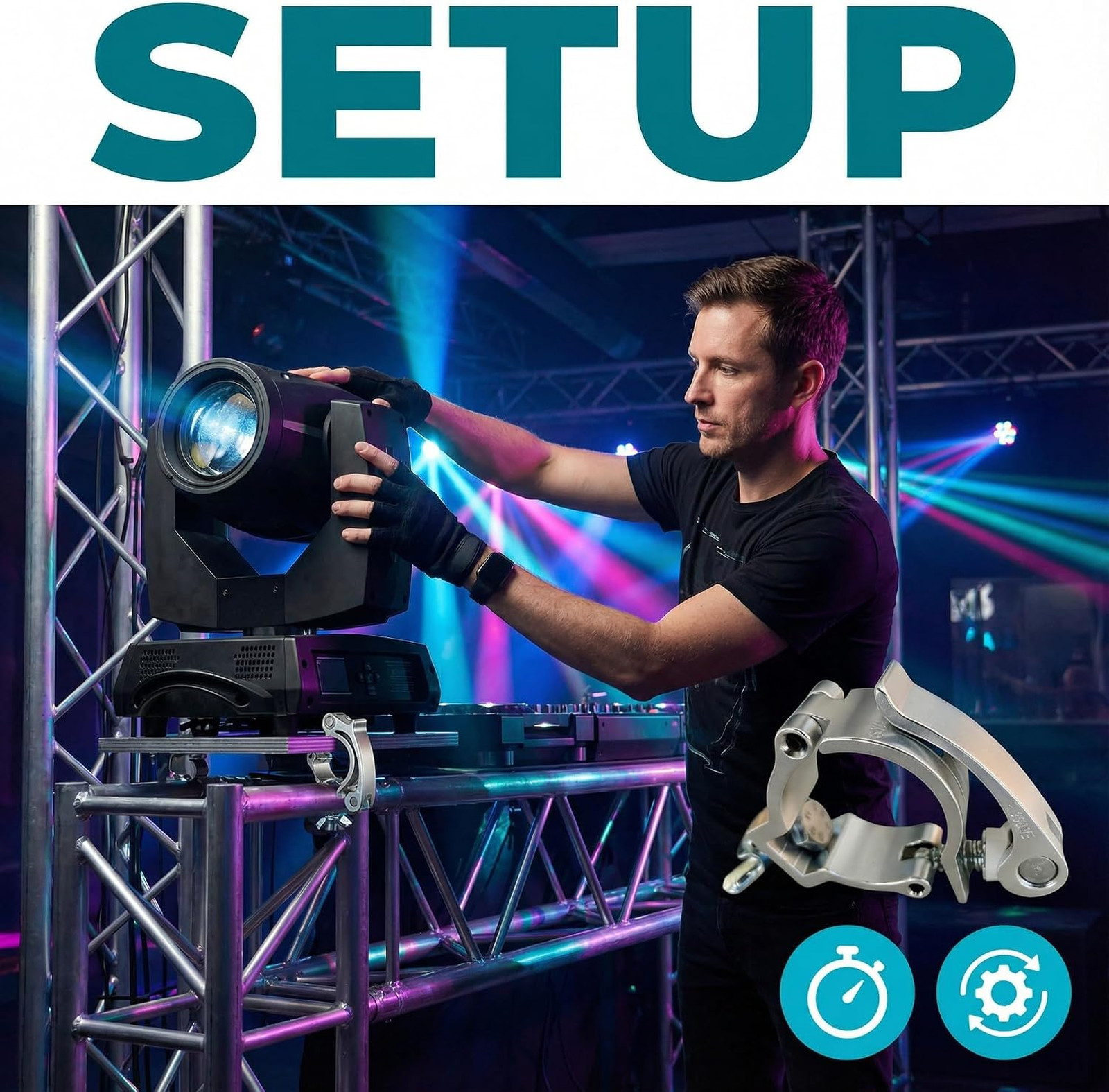 Stage Light Clamp 2 Inch Pipe Heavy Duty Aluminum DJ Truss Mount 22-220lbs