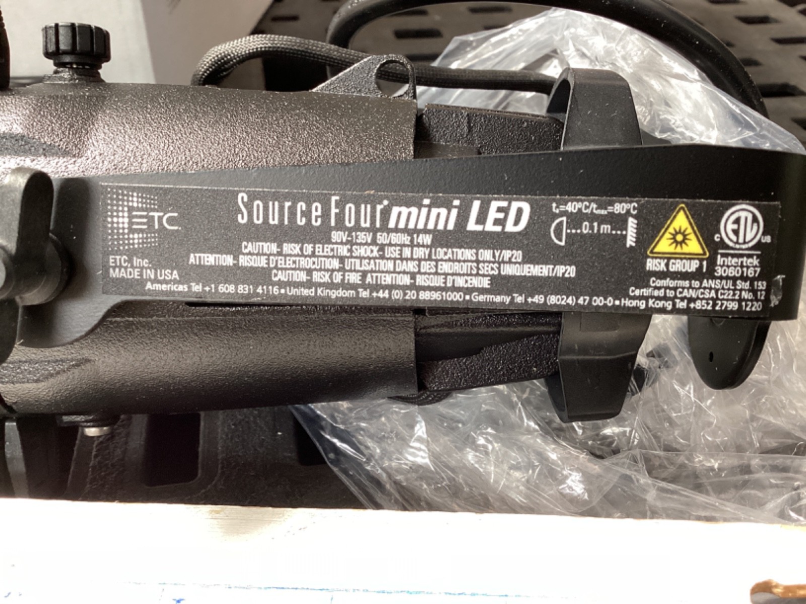 ETC Source Four Mini LED Fixture Body w/All Lens Blk 19 26 36 50 degree +