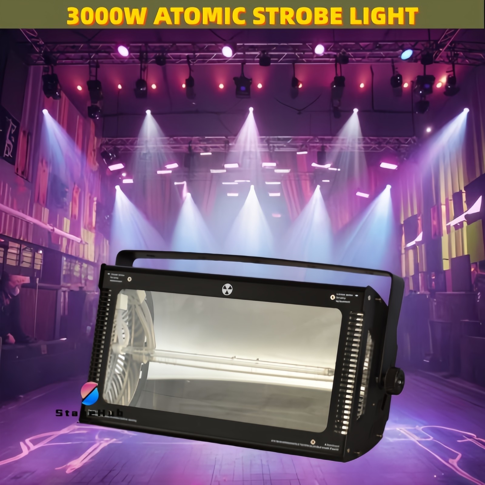 DMX512 Atomic 3000W Strobe Light 110V DJ Disco Club Flash Effect Stage Lighting