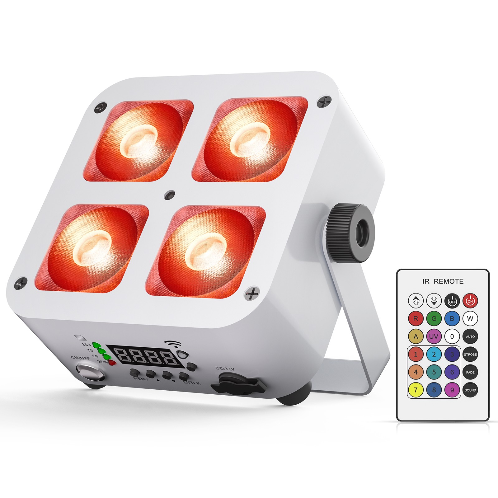 4x 25W Par Light Beam Stage Light LED 6in1 RGBWA UV DMX512 Party DJ Disco Party