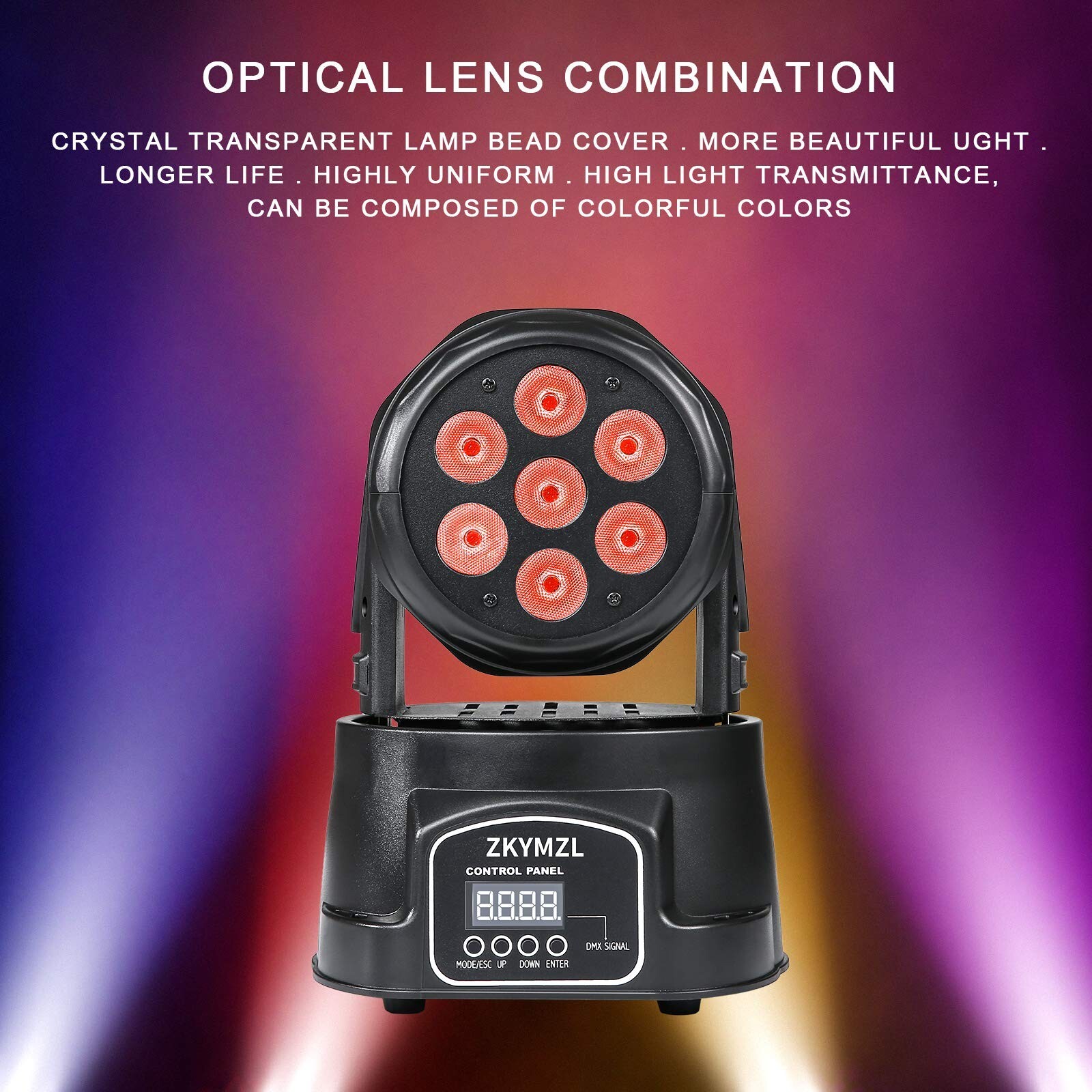 ZKYMZL Moving Head Light 7x12W LED RGBW (4 in 1) Color Lighting Effect 9/14 C…